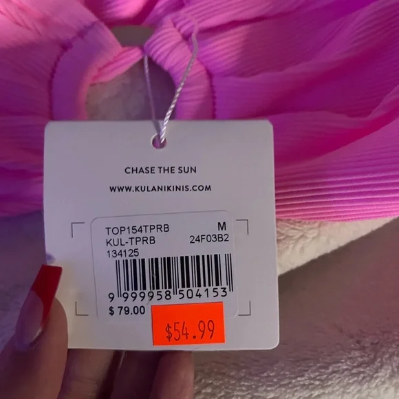 Chaser Hot Pink Ribbed Bandeau - Picture 5 of 5